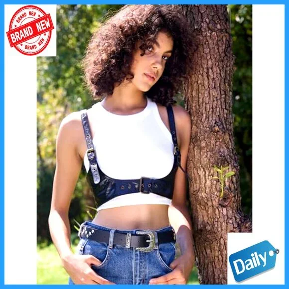 Genuine Leather Waist Belt Steampunk Underbust Corset 